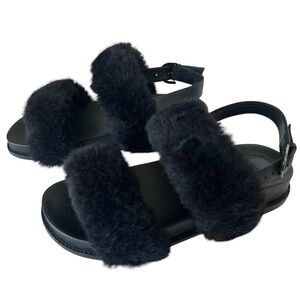 Banana Republic Alexandre Birman Shearling and Leather Sandal Size 38.5 (8.5 US)